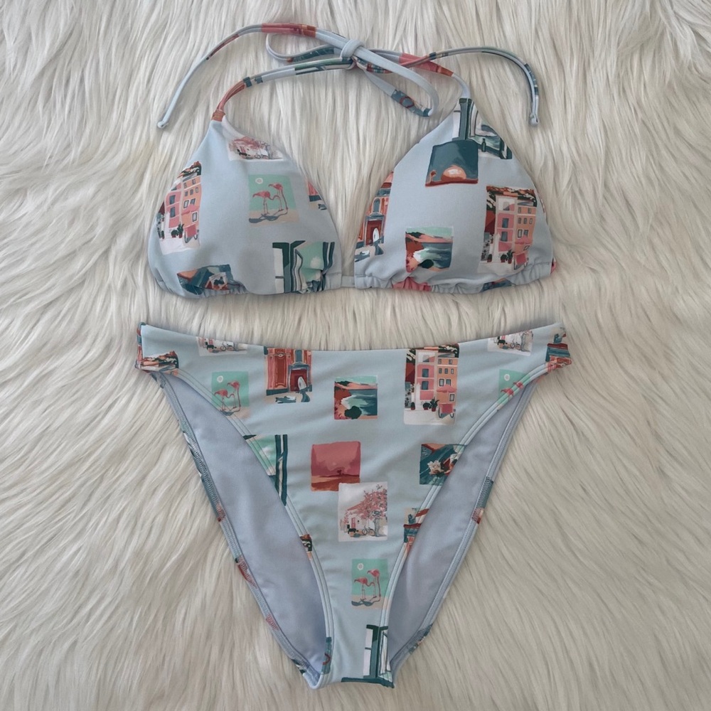 triangle mid rise high-leg bikini